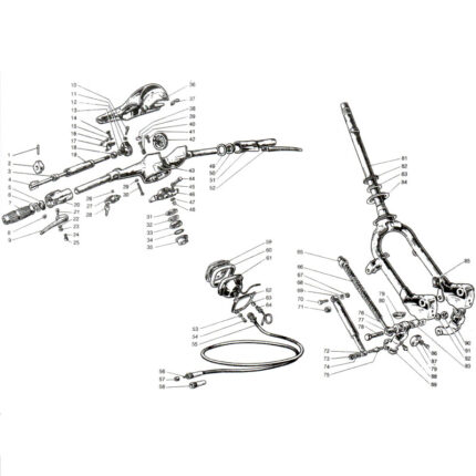 Nut flat type - used for front axle Lambretta