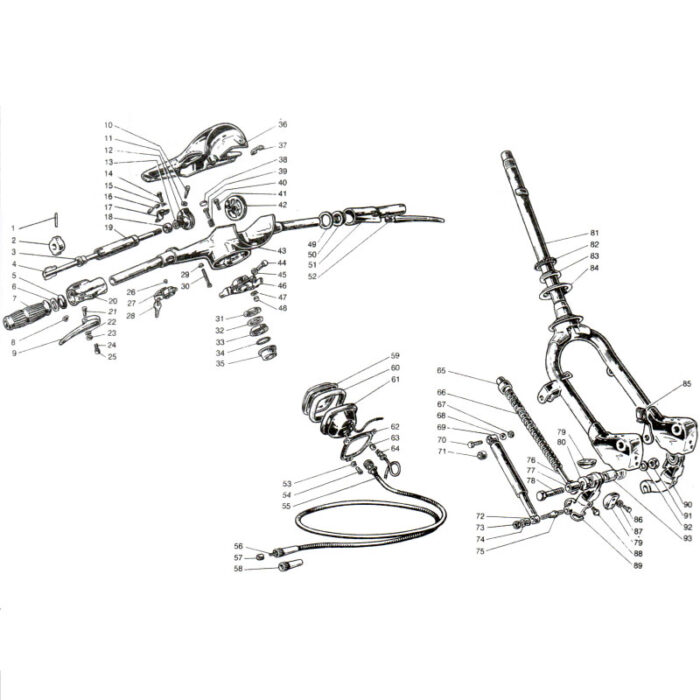 Nut flat type - used for front axle Lambretta
